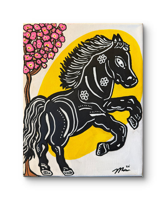 Abstract Year of the Horse - 8x10 Acrylic Painting