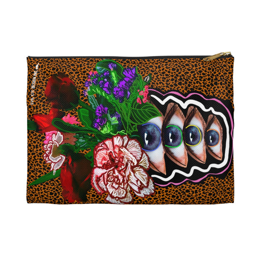 Retro Abstract Modern Flowers and Eyes - Accessory Bag
