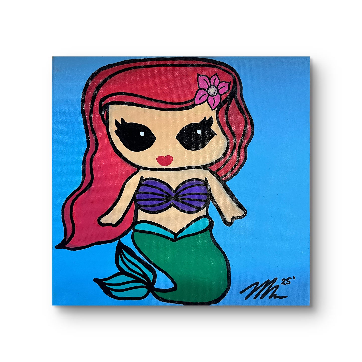 “Princess Ariel” 8x8 Canvas Painting - The Little Mermaid