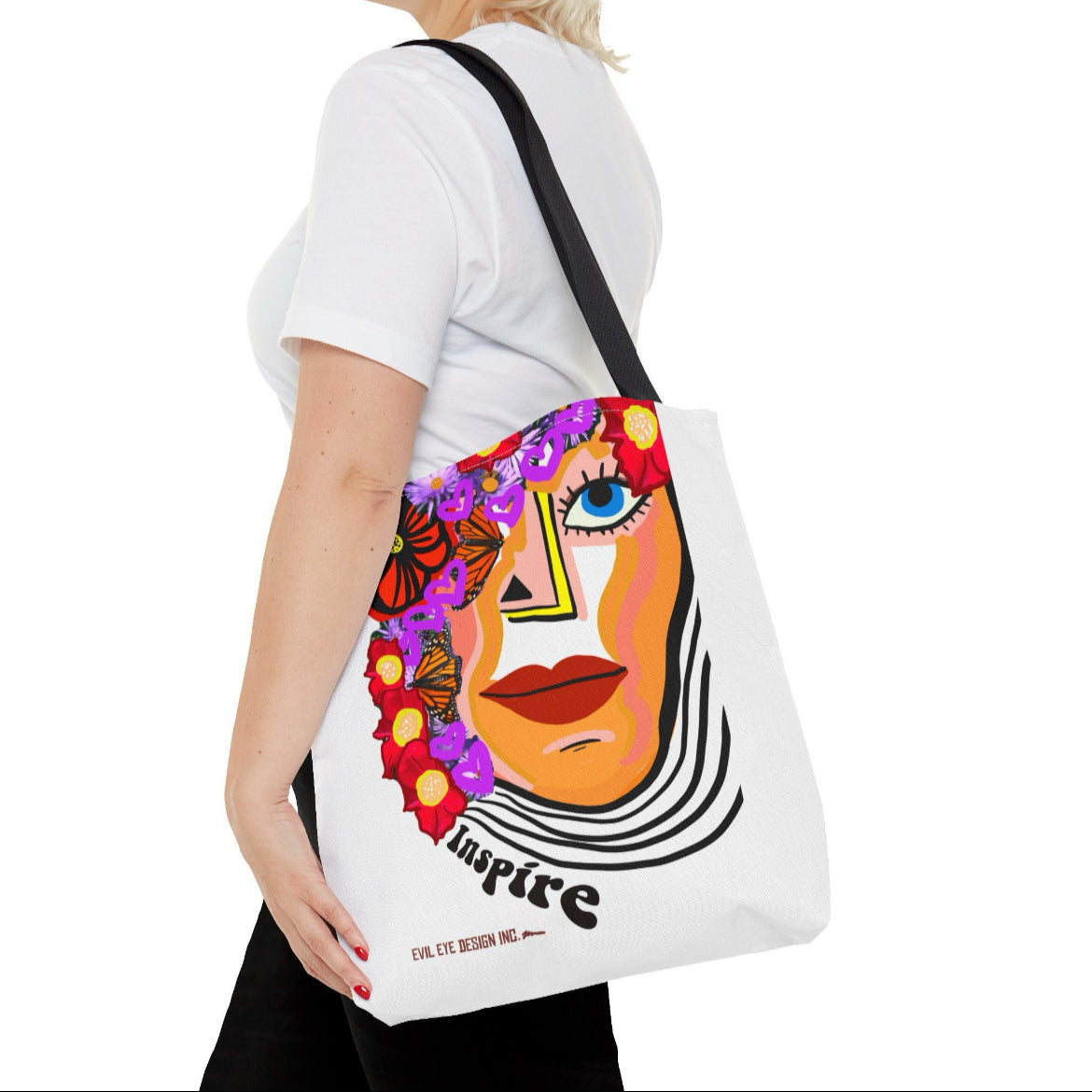 Inspire - Tote Bag 16x16 - Boho Retro Fashion