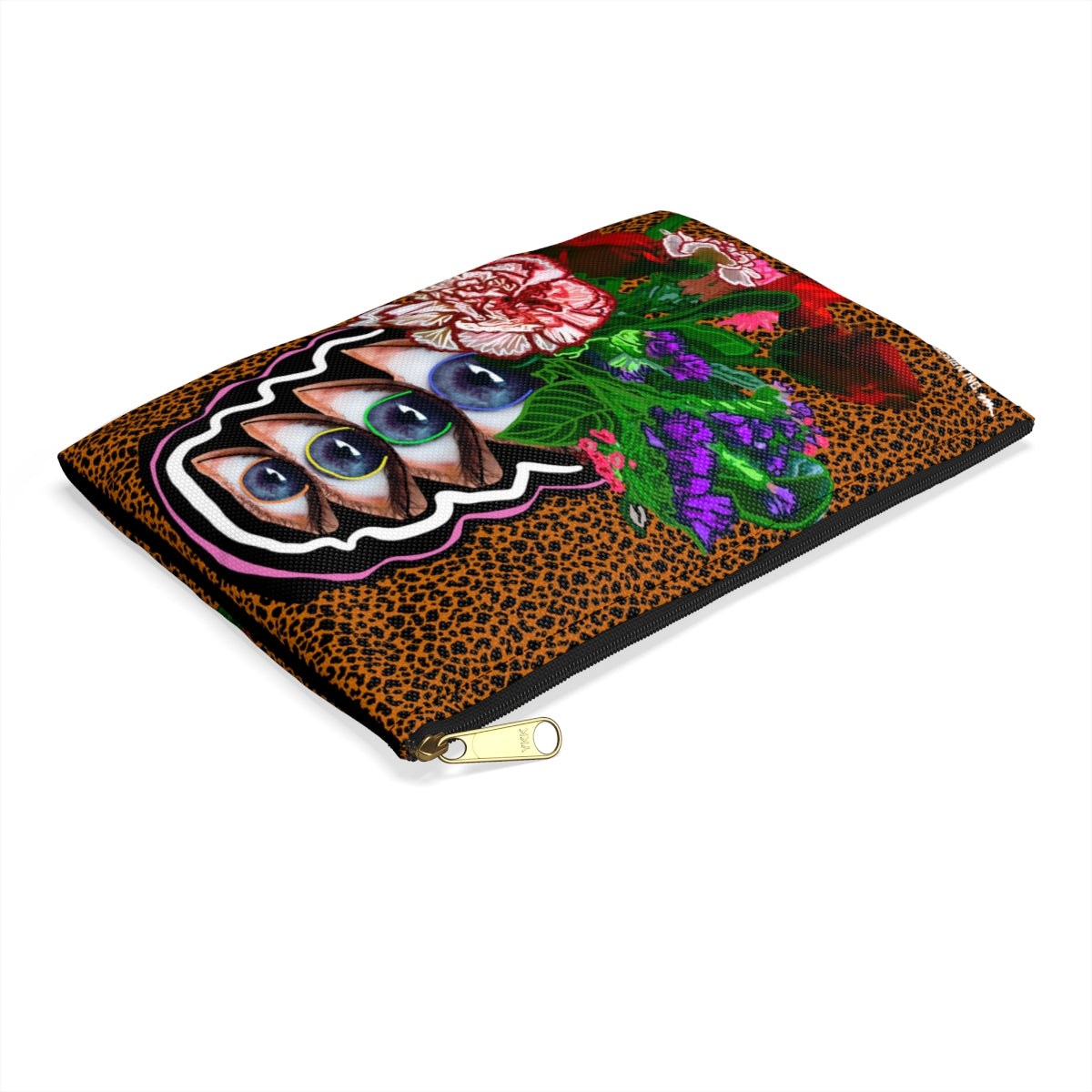 Retro Abstract Modern Flowers and Eyes - Accessory Bag