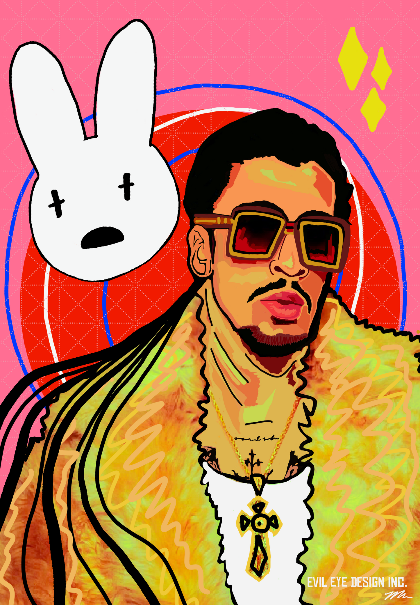 4x6 Print Retro Bad Bunny
