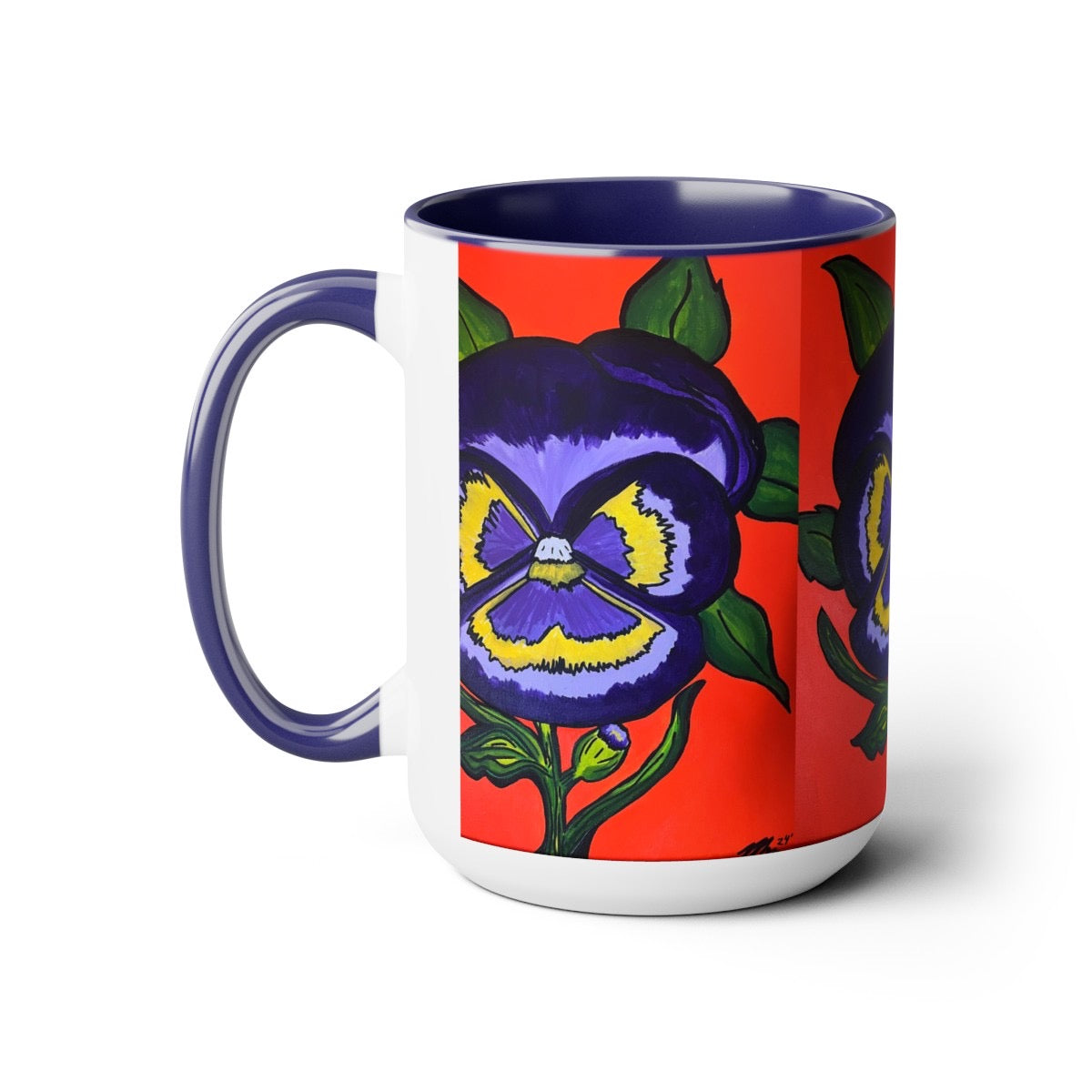 Purple Pansy Flower - Ceramic 15oz Mug