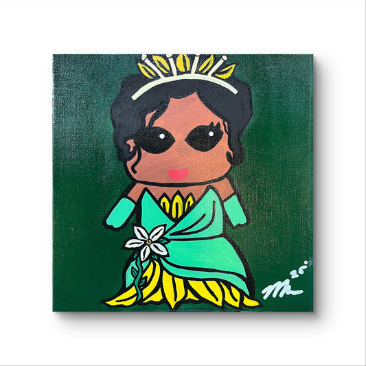 “Princess Tiana” 8x8 Canvas Painting - Princess & The Frog