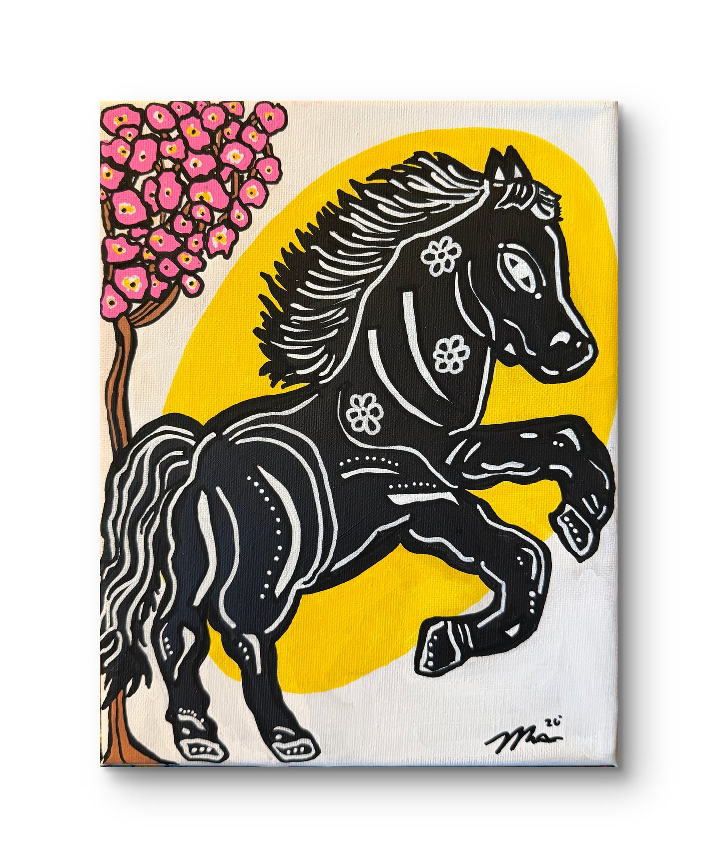 Abstract Year of the Horse - 8x10 Acrylic Painting