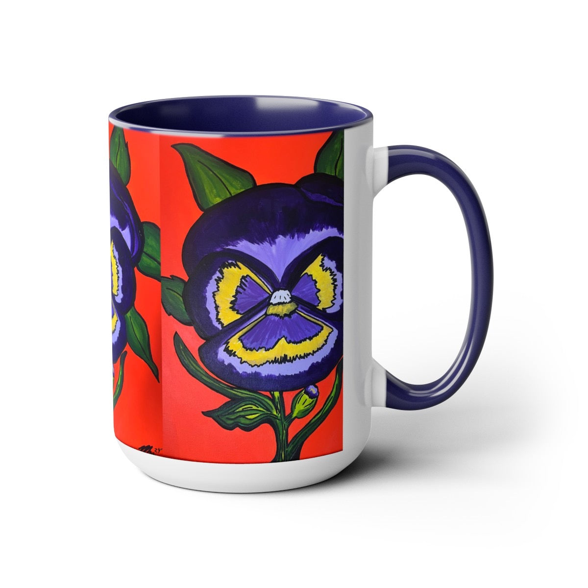 Purple Pansy Flower - Ceramic 15oz Mug