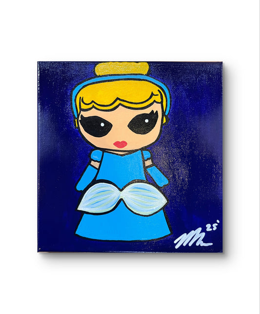 “Cinderella” - 8x8 Canvas Painting - Disney Princess