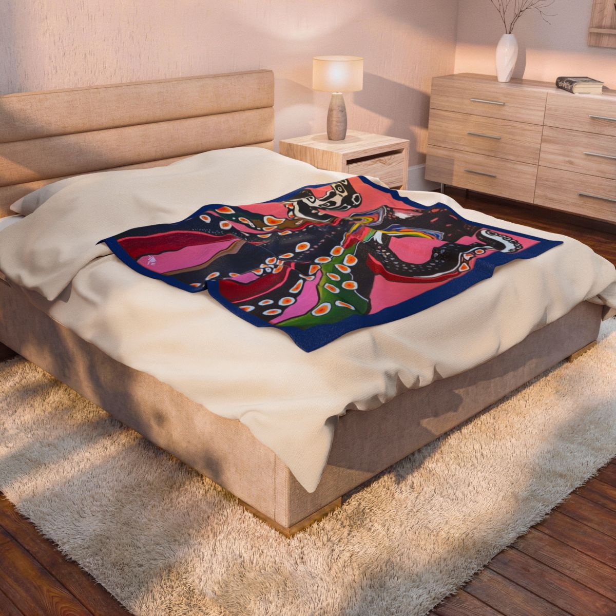 Pulpo Pop (Octopus Pop) Velveteen 50x60 Throw Blanket