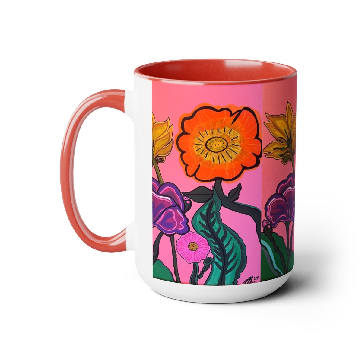 Pink Flower - Ceramic 15oz Mug