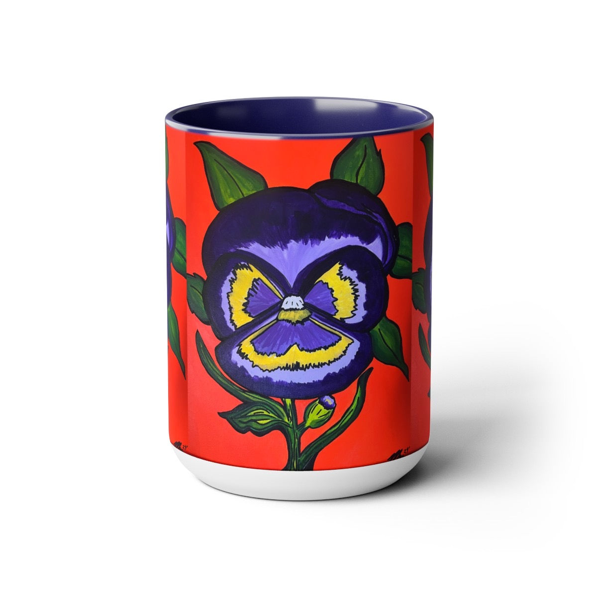 Purple Pansy Flower - Ceramic 15oz Mug