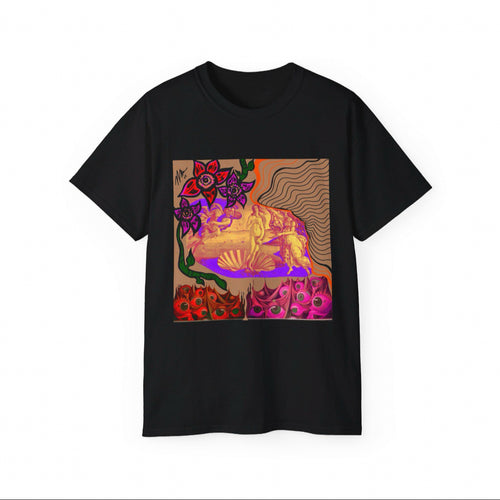 Birth of Venus - Vibrant - Black Unisex graphic t-shirt