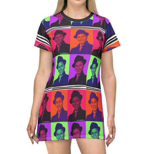Frank Sinatra Retro Pop Art - AOP T-Shirt Dress