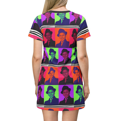 Frank Sinatra Retro Pop Art - AOP T-Shirt Dress