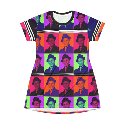 Frank Sinatra Retro Pop Art - AOP T-Shirt Dress