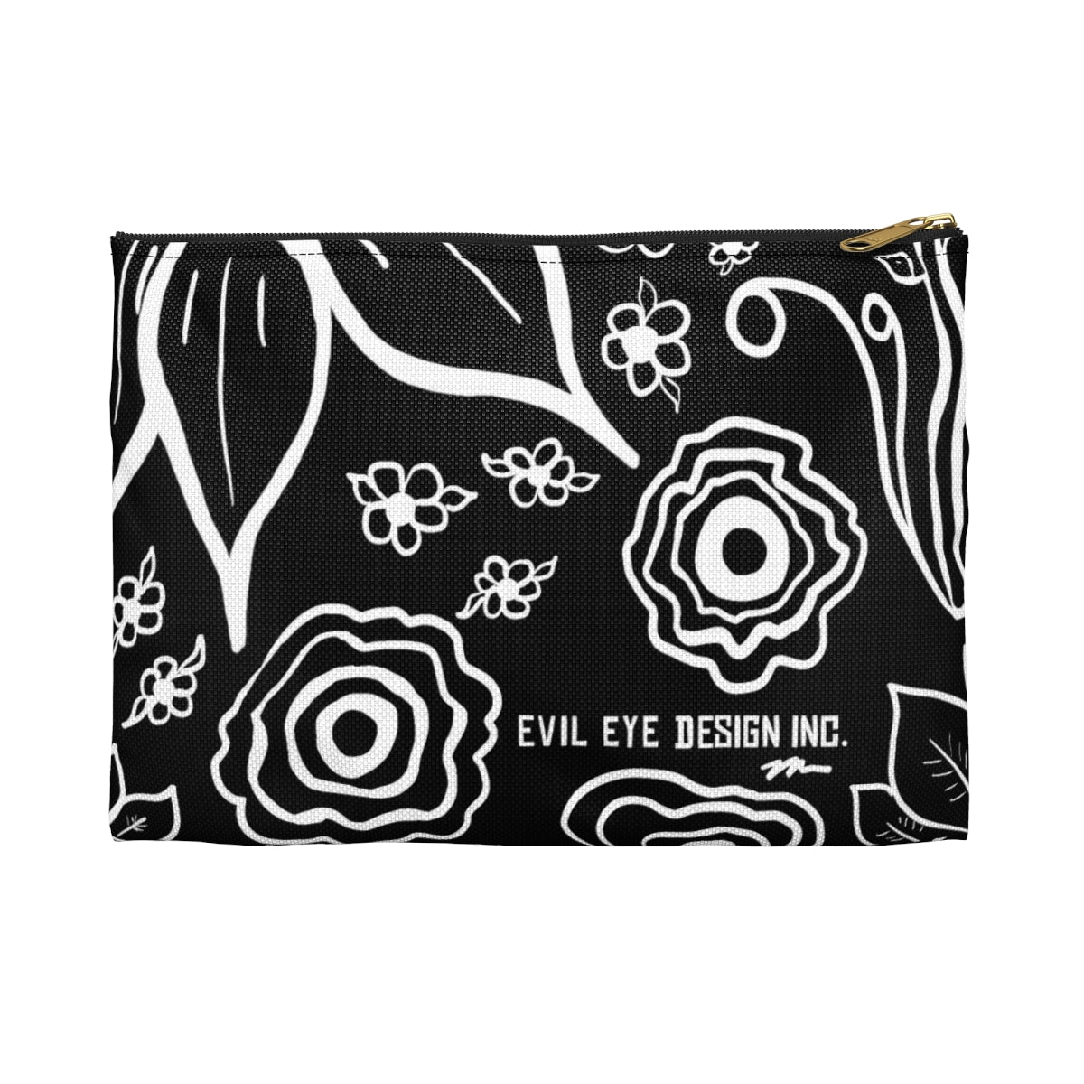 Black & White Floral Accessory Bag