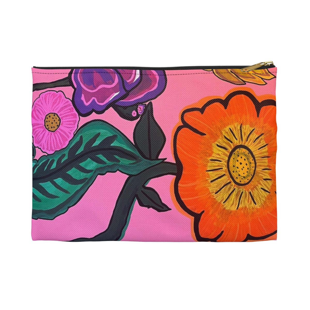 Pink Mixed Floral Accessory Bag