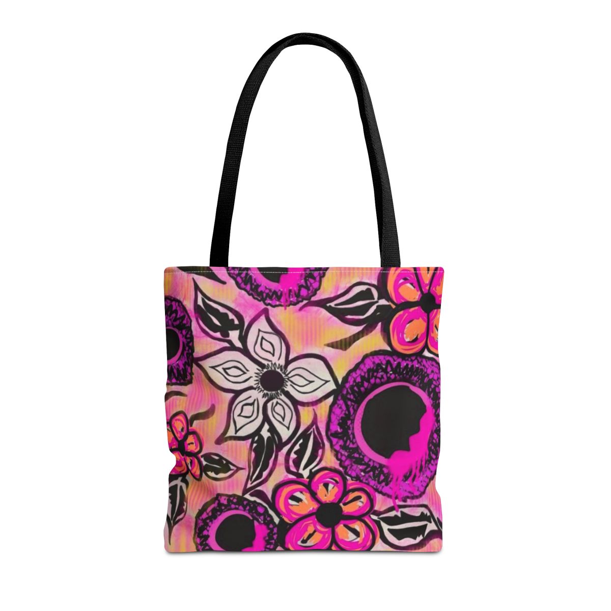 Pink Floral 16x16 Tote Bag