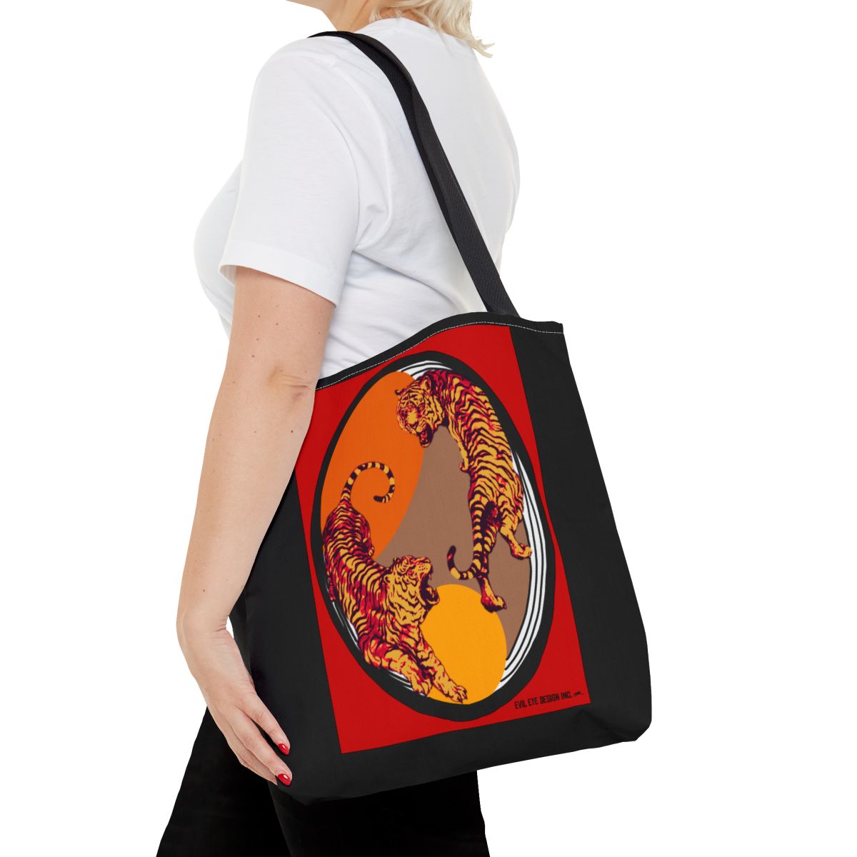 Tiger Oriental Theme 16x16 Tote Bag